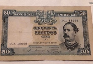 Nota 50$00 (Escudos), Ano 1955, Chapa 7