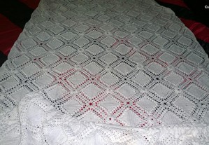Colcha cama de solteiro em crochet
