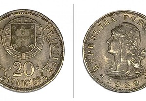20 Centavos 1929 S, Tomé e Príncipe