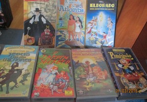 7 cassetes VHS de desenhos animados