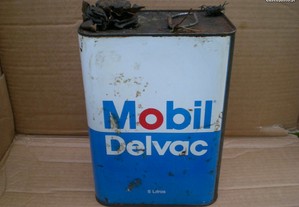 Lata óleo Mobil Delvac antiga automobilia garagem