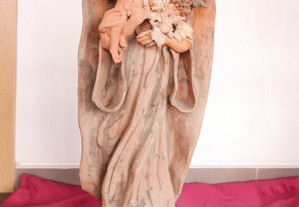 Nossa Senhora dos Caminhos. Grande escultura de José Franco, Assinada, 54cm