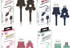Cabos Micro USB, IOS, Type-C Mickey