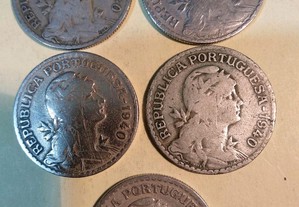 1 escudo 1940 alpaca - 5 moedas