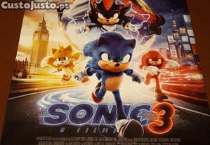 Cartaz filme - Sonic 3 - portes includos