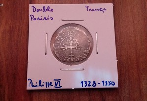 Moeda Double Parisis França 1328 Philippe VI