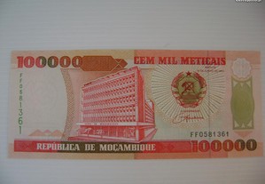 Nota : Moçambique 100000 Meticais de 1993 NOVA !