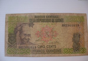 Nota : Republica da Guine , 500 Francs de 1960