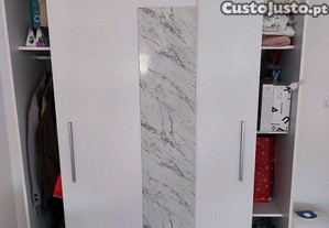 Roupeiro YORK Conforama portas deslizantes com espelho 150x195cm branco