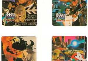 Coleção completa de 4 calendários sobre Cinema 1986