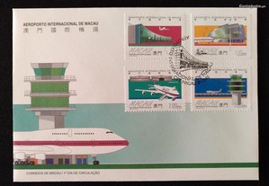 FDC - envelope do 1. dia - Aeroporto Internacional de Macau - Macau - 1995
