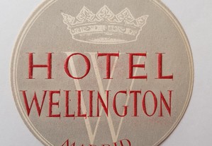 Hotel Wellington Madrid Rótulo de Bagagem Original