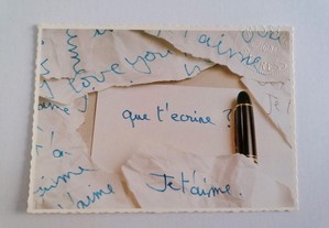 Postal com frases em francês