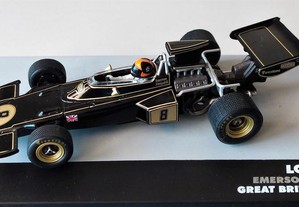 * Miniatura 1:43 Lotus 72D | Emerson Fittipaldi Campeão do Mundo GP Grã Bretanha 1972