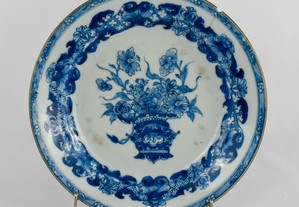 Prato Porcelana da China Azul e branco, Qianlong, séc. XVIII