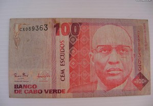 Nota : Cem escudos - Cabo Verde - 1989