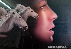 Quadro Mulher Cavalos