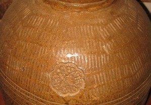 Antigo pote talha oriental de grês séc XIX