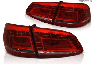 Farolins Traseiros Em Led Volkswagen Passat B7 Carrinha De 10-14 Vermelho Cristal