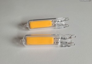 2 Lampadas LED G9 Cob - 9W - Branco Quente