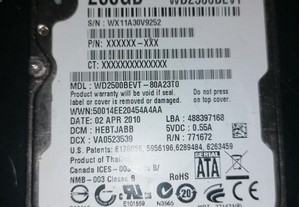 Disco Rígido WD 250gb PS3 PS4 PC