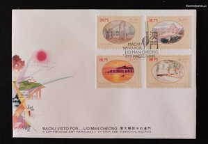 FDC - envelope do 1. dia - Macau visto por Lio Man Cheong - Macau - 1995