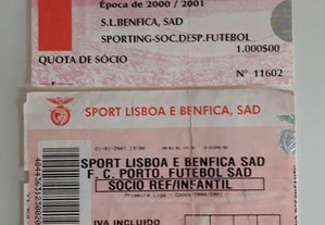 Bilhetes Futebol Benfica