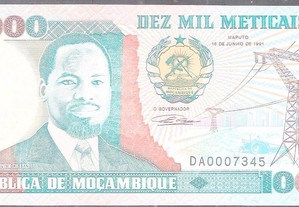 Nota Moçambique 10000 Meticais 1991 Nunca Circulou