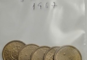 MACAU 5 moedas de 5 AVOS Latão-Níquel Soberbas1967