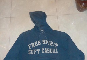 Sweatshirt hoodie de homem azul J. Casual