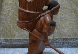 Escultura madeira Zaire Assinada
