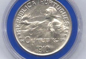Espadim - Moeda de 1$00 de 1910 - 5 de Outubro - Soberba