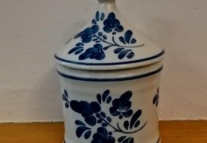 Frasco com tampa em porcelana Campos e Filhos, Viana, azul
