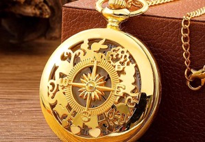 Relógio de bolso Gold Vintage Rosa dos Ventos Ctt Grátis 48 Horas