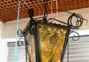 Candeeiro Lanterna Vidros Amarelos