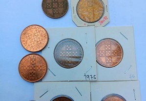 Colecção completa de moedas de escudo bronze,