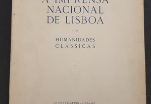 A Imprensa Nacional de Lisboa e as Humanidades Clássicas