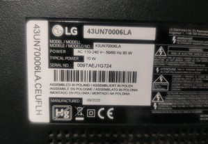 LCD LG 43un70006 para peças