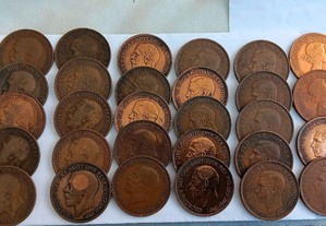 39 moedas de one penny de 1900 a 1967
