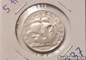 Antiga Moeda 5 Escudos (Prata) RARA