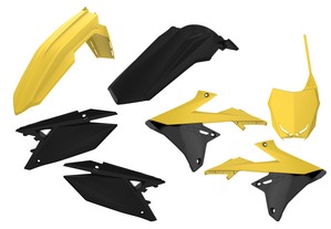Kit plasticos polisport amarelo / preto suzuki rm-z 250 / 450