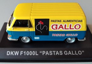* Miniatura 1:43 "Carrinhas de Distribuição" | DKW F1000L | Publicidade: "Pastas Gallo"