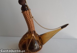 Retro Vintage Antiga Curiosa Garrafa Decantadora Vidro Vime