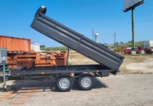 Atrelado Reboque Basculante Electrico 3500 kg Com Rampas Apoios Carregar Plataforma Estrado Mercadorias Bobcat Maquinas