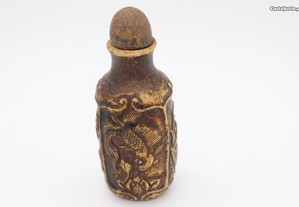 Snuff Bottle Pedra Chinesa Animais Esculpidos