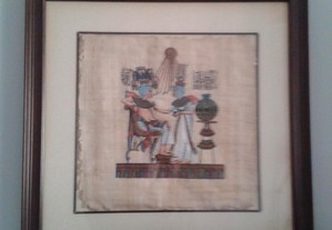QUADRO c/pintura em papiro egipcio original + lembrança