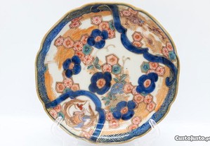 RARO Prato Recortado Porcelana Chinesa XIX Samurai RARO