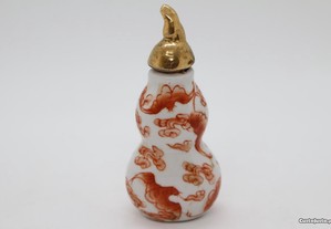 Snuff Bottle Porcelana Chinesa Fabrico P Mão XIX