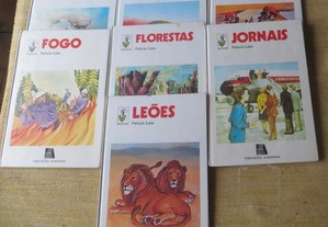 Coleção completa 7 livros conhecimento Vulcões, Vermelho, Outo, Fogo, Florestas, Jornais e Leões