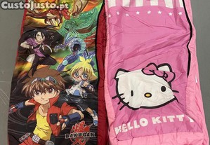 Sacos cama novos Hello kitty e Bakugan